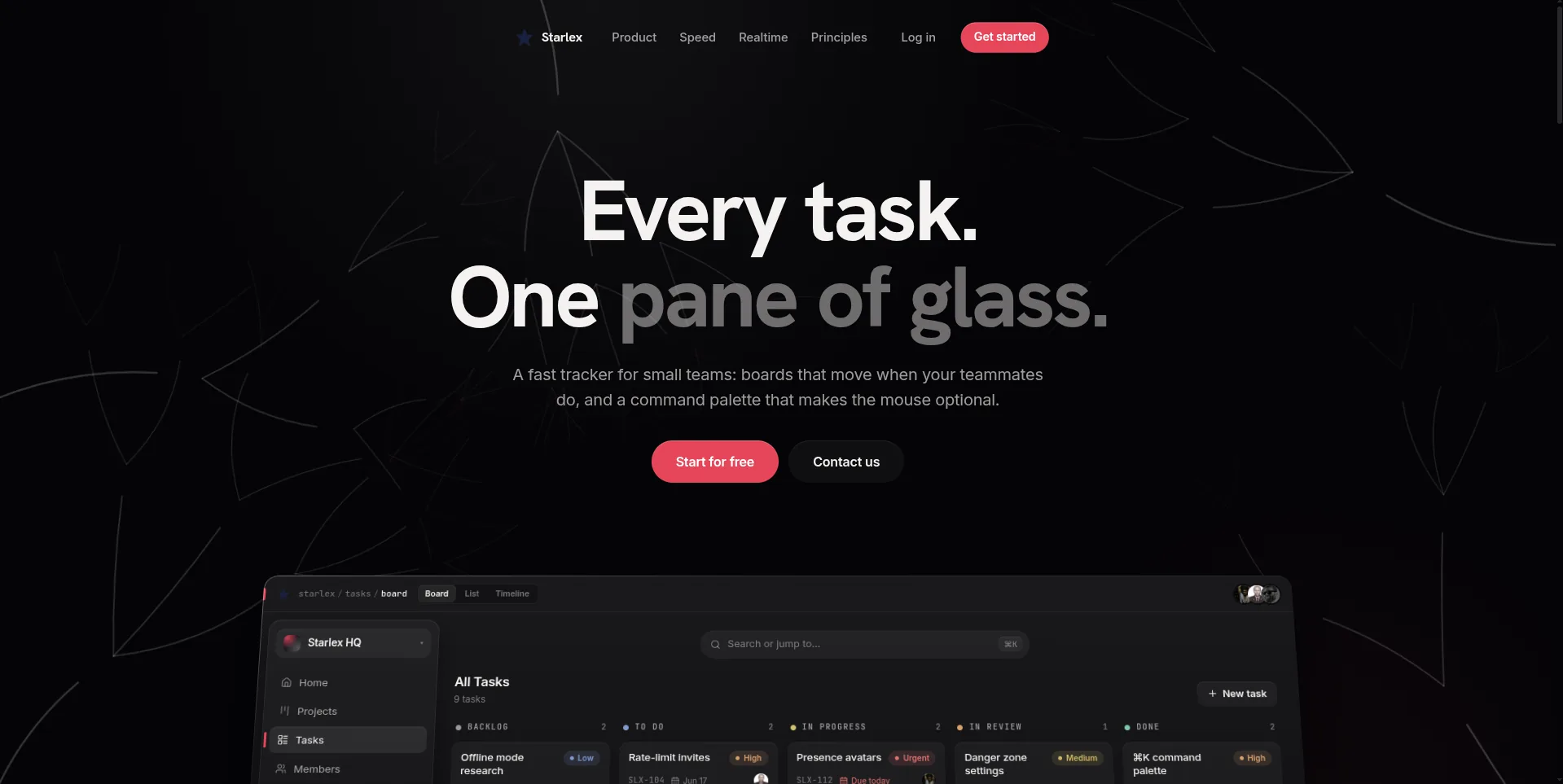 Starlex — быстрый keyboard-first таск-трекер для небольших команд